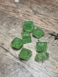 RAW* Dice: Parakeet Green _ Resin-Cast Dice Set  *See Description* Handmade D&D - Picture 1 of 3