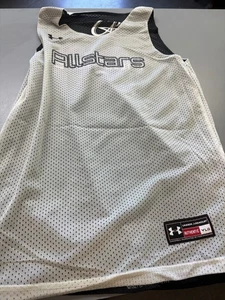 Under Armour Basketball Jersey Youth Boys L White black Reversible - Picture 1 of 3