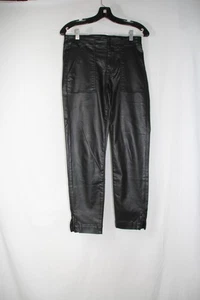 Kut From The Kloth Reese Ankle Straight Leg Black Faux Leather Pants Size 4 - Picture 1 of 12