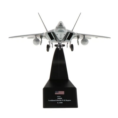 1:100 americano Aeromobili F-22 Fighter Raptor Pplane Pressofuso In Lega Modello - Immagine 1 di 4