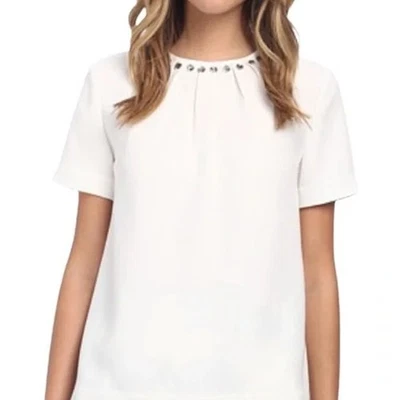 Blusa Kate Spade New York Embellecida Manga Corta Blanca Para Mujer 8 Twee Brunch Foto 1 de 4