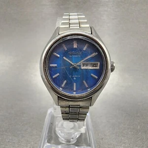 Seiko Automatic Watch Women 27mm Blue Dial Stainless Steel Daydate Round Runs - Picture 1 of 11