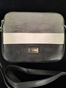 Cellini Sport Black, Grey & White 3 Compartments Cross Body Handbag VGC - Picture 1 of 9