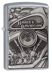 Zippo 29266, Harley Davidson Motorcycles Emblem Surprise Lighter, Street Chrome - Picture 1 of 4