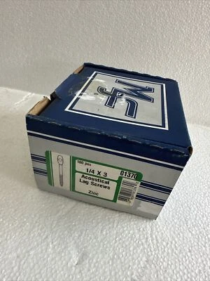 (Box of 100) Midwest Fastener 3" x 1/4" Eye Acoustical Lag Screws Zinc 01370 - Image 1 of 3