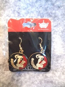 Official NCAA FLORIDA STATE SEMINOLES Team Logo Dangle Earrings~NEW SEALED - Picture 1 of 2