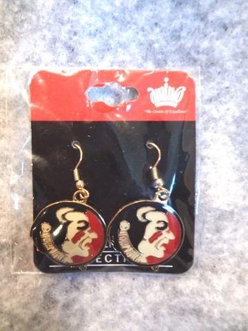 Official NCAA FLORIDA STATE SEMINOLES Team Logo Dangle Earrings~NEW SEALED Cover