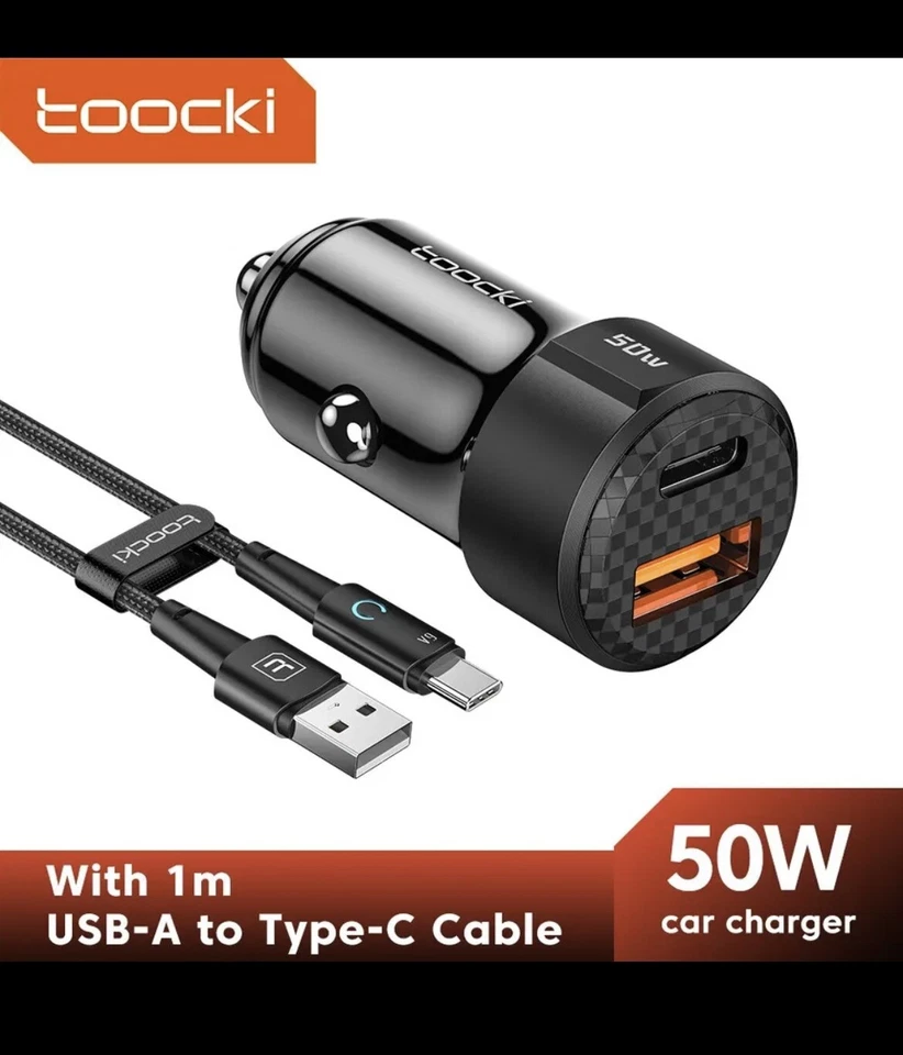 50w  Fast Charge And 1 Cable USB/Type-C Car Charger For Google Pixel 7 Pro 6 6A - Image 1 of 1