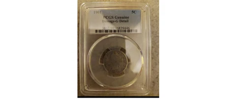 1901 Liberty Head Nickel PCGS Genuine Damage-G Detail - 122-Years Old! Cover