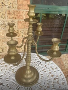 Brass Candelabra : Unique and Rare Antique: $.99 Cents Bidding - Picture 1 of 5