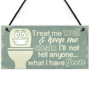 Funny BATHROOM Signs Shabby Chic Door Plaque Sign for Toilet Bathroom The Loo - Picture 1 of 9