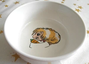 Futterschüssel Wassernapf klein für Hund/Katze o.ä. Keramik weiß mit Motiv - Bild 1 von 3