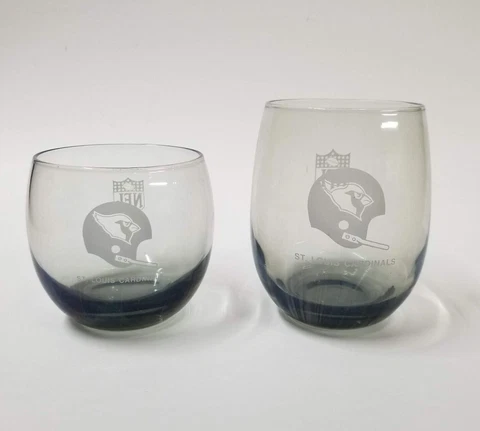 2 St. Louis Cardinals Glasses NFL Football Whiskey Rocks Smoked Glass Cover