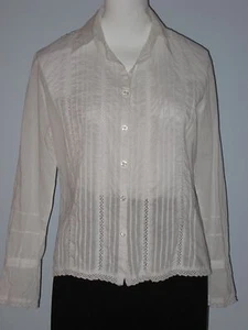 NYGARD Collection Petites Size 8 White Button Down Long Sleeves Blouse - Picture 1 of 4
