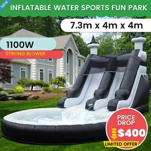 7.3m Commercial PVC Giant Inflatable Water Slide Bounce House with Large Pool - Picture 1 of 12