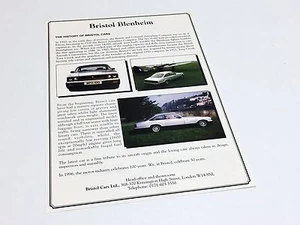 Folleto de hoja informativa de Bristol Blenheim 1996 - Imagen 1 de 1