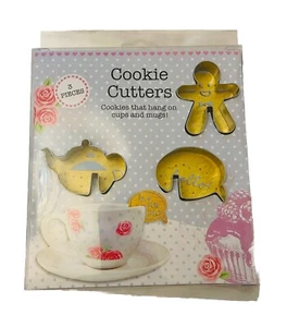 Ausstecher Edelstahl Lebkuchenmann, Teekanne und Sprechblasenform - Bild 1 von 2