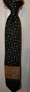 Christmas Lights Holiday Clip On Black Necktie Neck Tie Boys NWT - Picture 1 of 1