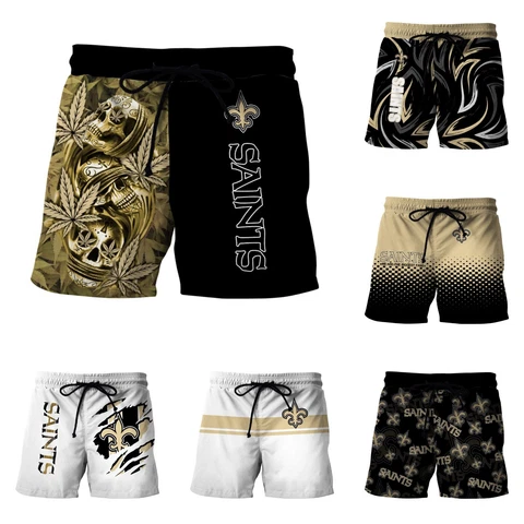 New Orleans Saints Mens Drawstring Swim Trunks Summer Casual Sports Board Shorts Cover