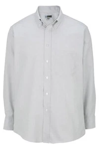 NWT 4X/37" Sleeve Edwards Big Tall Easy Care L/S Oxford Shirt in Lt Grey MSRP 70 - Picture 1 of 1