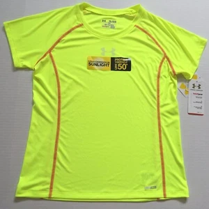 Girl's Youth Under Armour Heatgear Loose Fit Polyester UPF 50+ Shirt - Picture 1 of 2