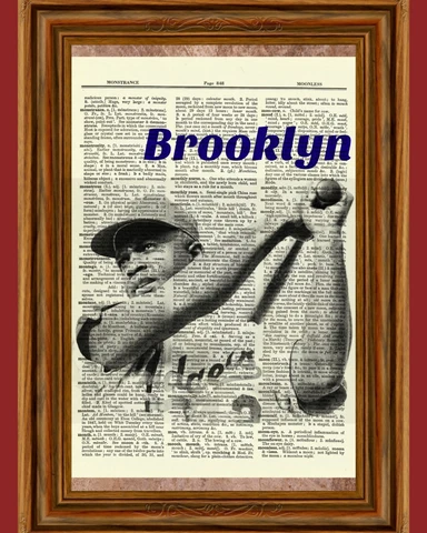 Jackie Robinson Dictionary Art Print Poster Brooklyn Dodgers 42 Baseball Cover
