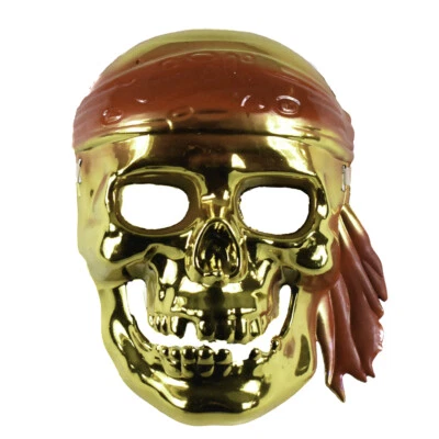 Adult Deluxe Gold Pirate Mardi Gras Masquerade Party Halloween Mask - Image 1 of 4