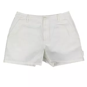 Vans Shorts Womens 30 White Cotton High Rise Ground Work Logo Pocket Zip Fly - Picture 1 of 13