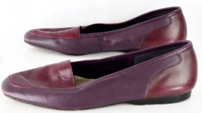 Zapatos planos de cuero Enzo Angiolini talla 8 N púrpura baya dos tonos punta cuadrada Foto 1 de 4