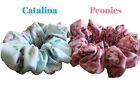 2pc Catalina & Peonies Pink Scrunchies 12cm x 112cm/ 5 inches x 44 inches