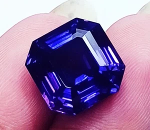 Natural Purple Tanzanite 14.00 Ct Ascher Shape Certified Loose Gemstones - Picture 1 of 7