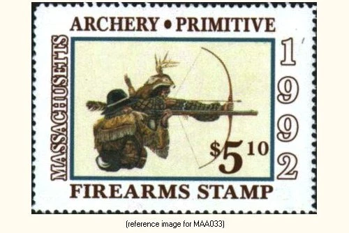 D2K Massachusetts Archery Stamp 1992 $5.10 - Image 1 of 1