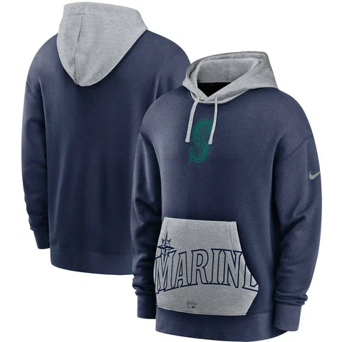 Seattle Mariners Mens Nike Heritage TRI-BLEND Pullover Hoodie - Large - NWT Cover