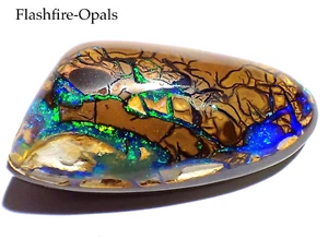 80,1ct Einmaliger Riesen Matrix Opal Leuchtend Grün-Blau Flashfire-Opal - Picture 1 of 13