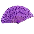 High Quality Folding Fan Fan Decoration Multicolor Plastic Satin Spanish Style