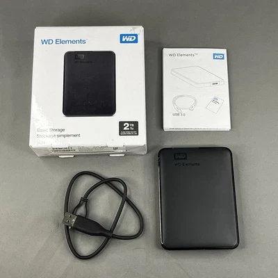 Western Digital WD Elements Basic Storage 2TB Portable HDD Hard Drive w/ Box - Image 1 of 4