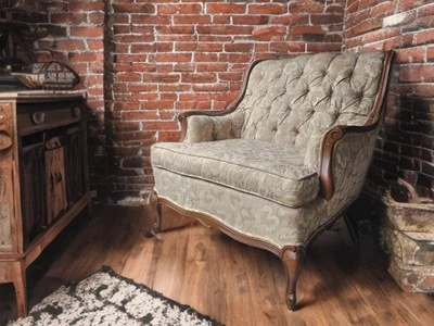 French Country Provincial / Louis XV Style Bergere Chair - Image 1 of 4