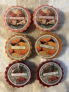 Yankee Candle Wax Tarts Lot of 6 Fall Holiday Scents Cranberry Pumpkin Home - Picture 1 of 2
