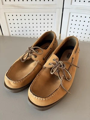 Mocasín Zapato Barco RUGGED SHARK Hombre, Marrón, Cuero Genuino Premium, TALLA 11.5M Foto 1 de 4