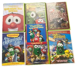 VeggieTales DVD Movies Christian Animated Series (Lot Of 6) + Super-Duper Songs - Picture 1 of 8