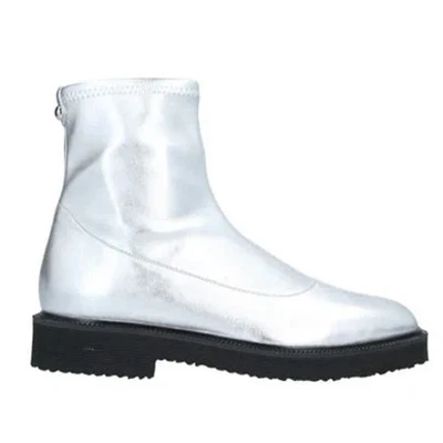 NUEVO CON ETIQUETAS Giuseppe Zanotti Pull On Puntera Cuadrada Botines Plateados Para Mujer 36-37 / EE. UU. 6 Foto 1 de 4