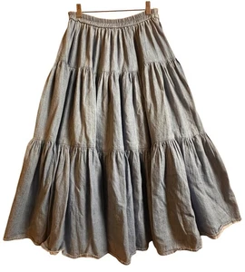 Vintage On The Verge Rock Stufen Maxirock Rüschen Prärie Cowgirl Boho USA Damen M - Bild 1 von 14