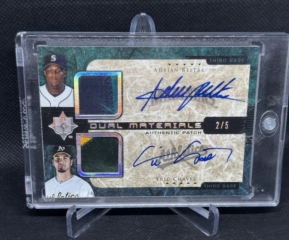 2005 UD Ultimate Collection Adrian Beltre Eric Chavez Dual Auto Patch # 2/5 - Image 1 of 1