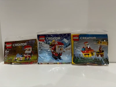 LEGO Creator Santa (30573) Santa Clause (30580) Santa's Sleigh Ride (30670) NEW - Image 1 of 4