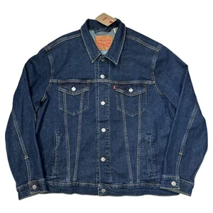 Levis Denim Classic Jean Trucker Jacket Men Size XL Dark Blue Wash 72334 NEW - Picture 1 of 7
