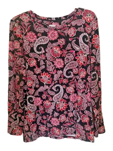 Camisa Chico’s Mujer Top Rojo/Negro Rayón/Spandex Talla 2 - Imagen 1 de 3