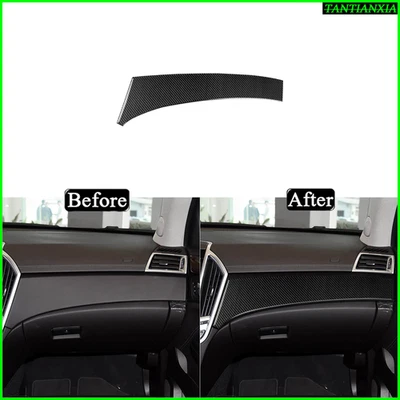 Cubierta de panel copiloto de fibra de carbono real interior para Cadillac SRX 2010-16 Foto 1 de 4
