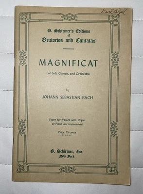 Vintage Magnificat Sheet Music Sebastian Bach Paperback Schirmer Voice w/ Piano - Image 1 of 4