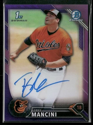 2016 Bowman Trey Mancini хромированные автографы фиолетовая переливающаяся карточка No190/250 #CPA-TM - Изображение 1 из 2