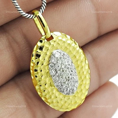 Zircone Cubico Pietra 925 Argento Sterling Fidanzamento Placcato Oro Alla Moda - Immagine 1 di 4